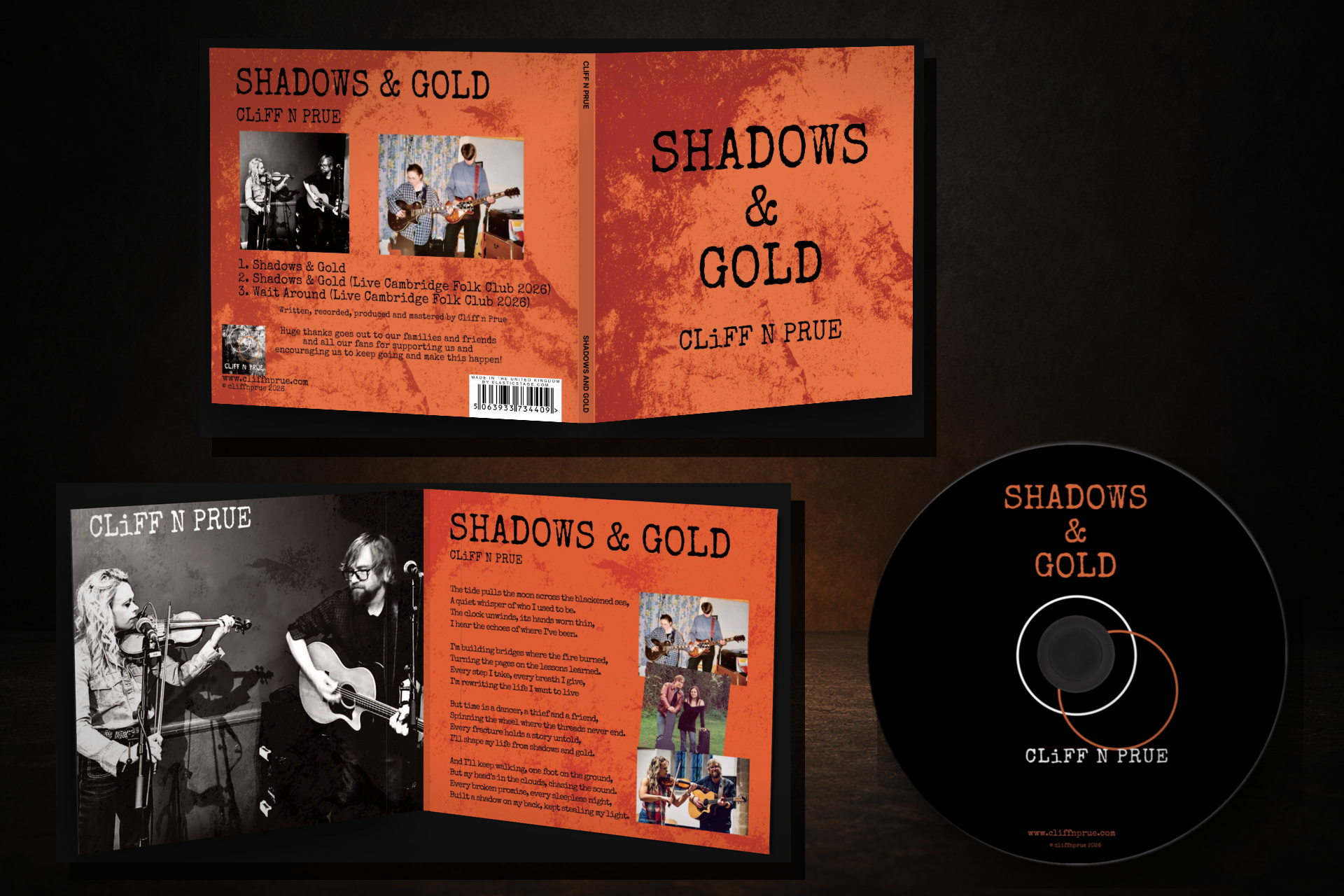 Shadows & Gold — the physical CD, artwork and disc